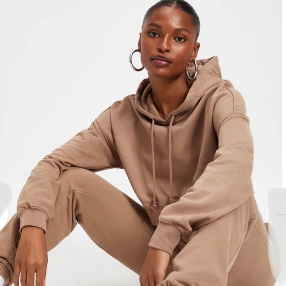 Good American Sweaters - Good American Cool and Cropped Hoodie